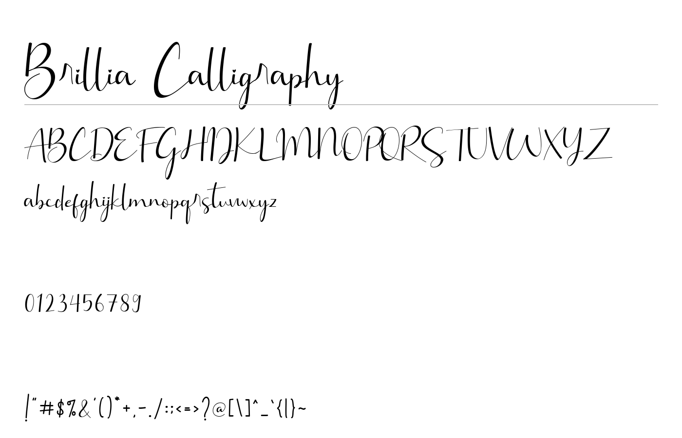 Brillia Calligraphy Font preview
