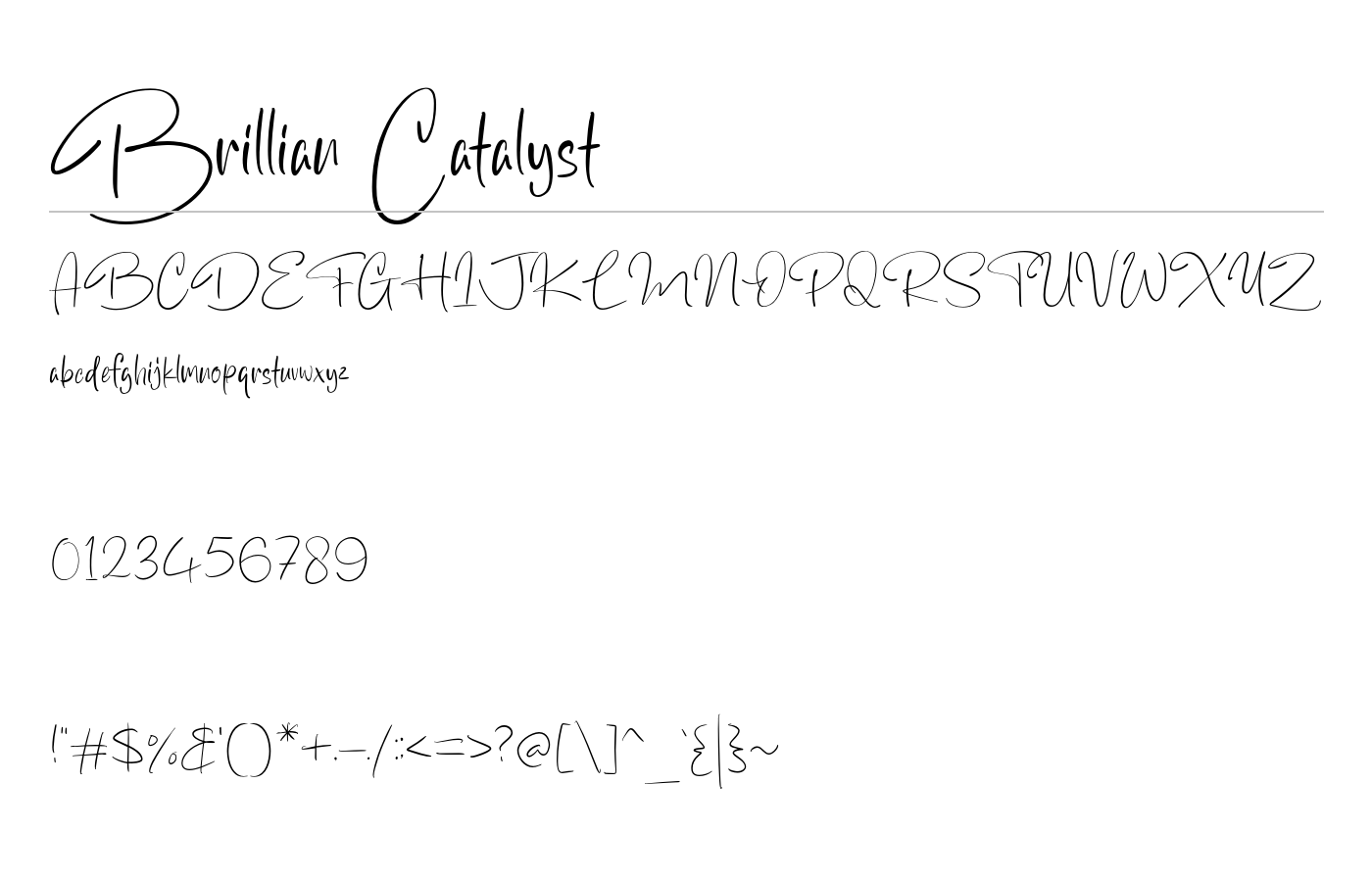 Brillian Catalyst Font preview