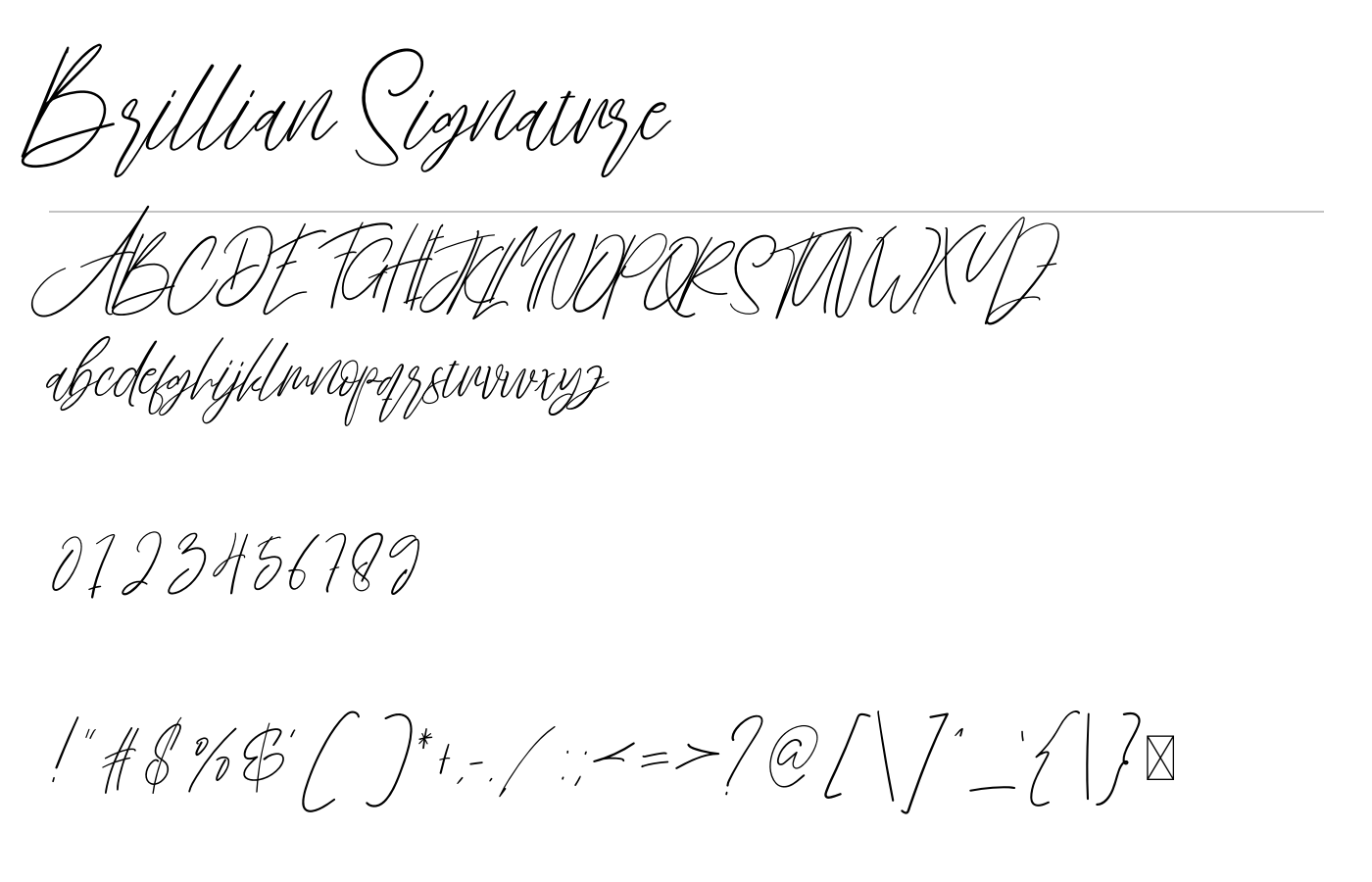Brillian Signature Font preview