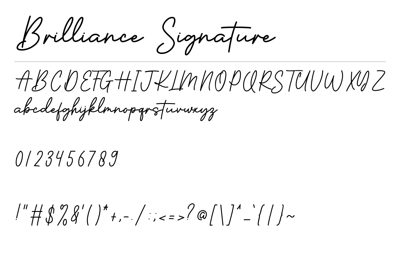 Brilliance Signature Font preview