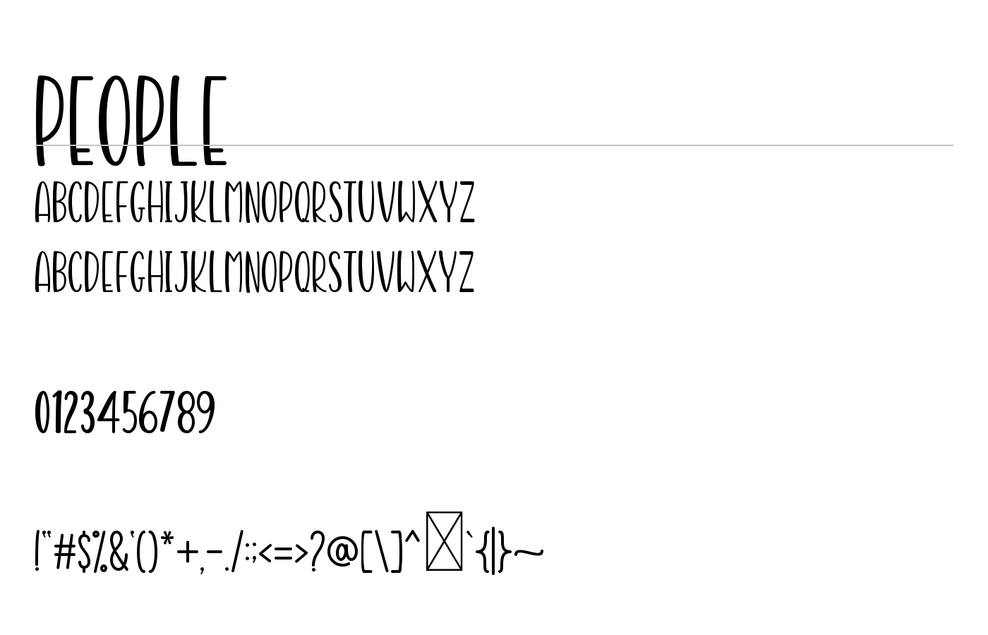 People Font preview
