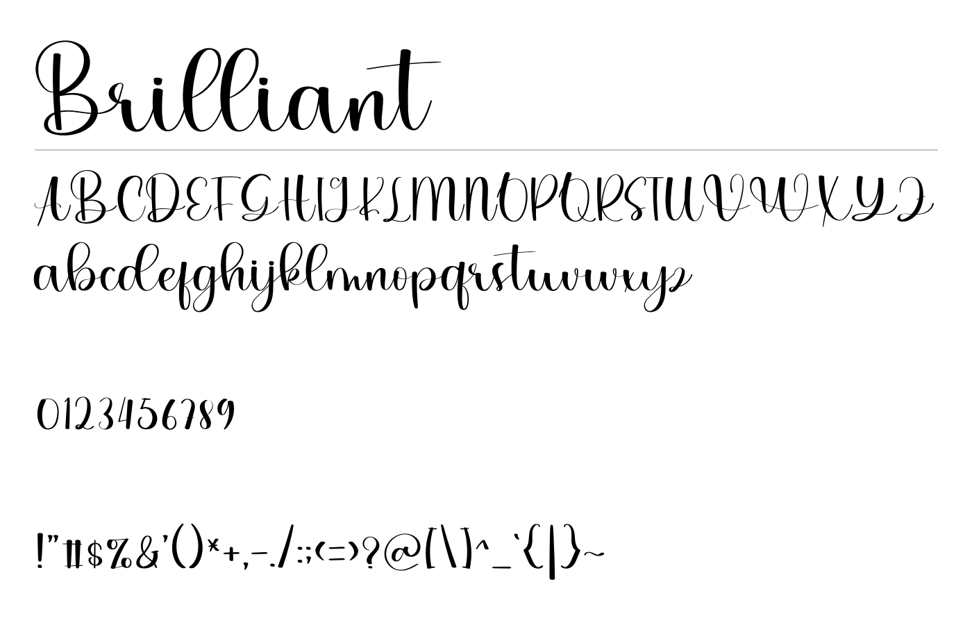 Brilliant Font preview