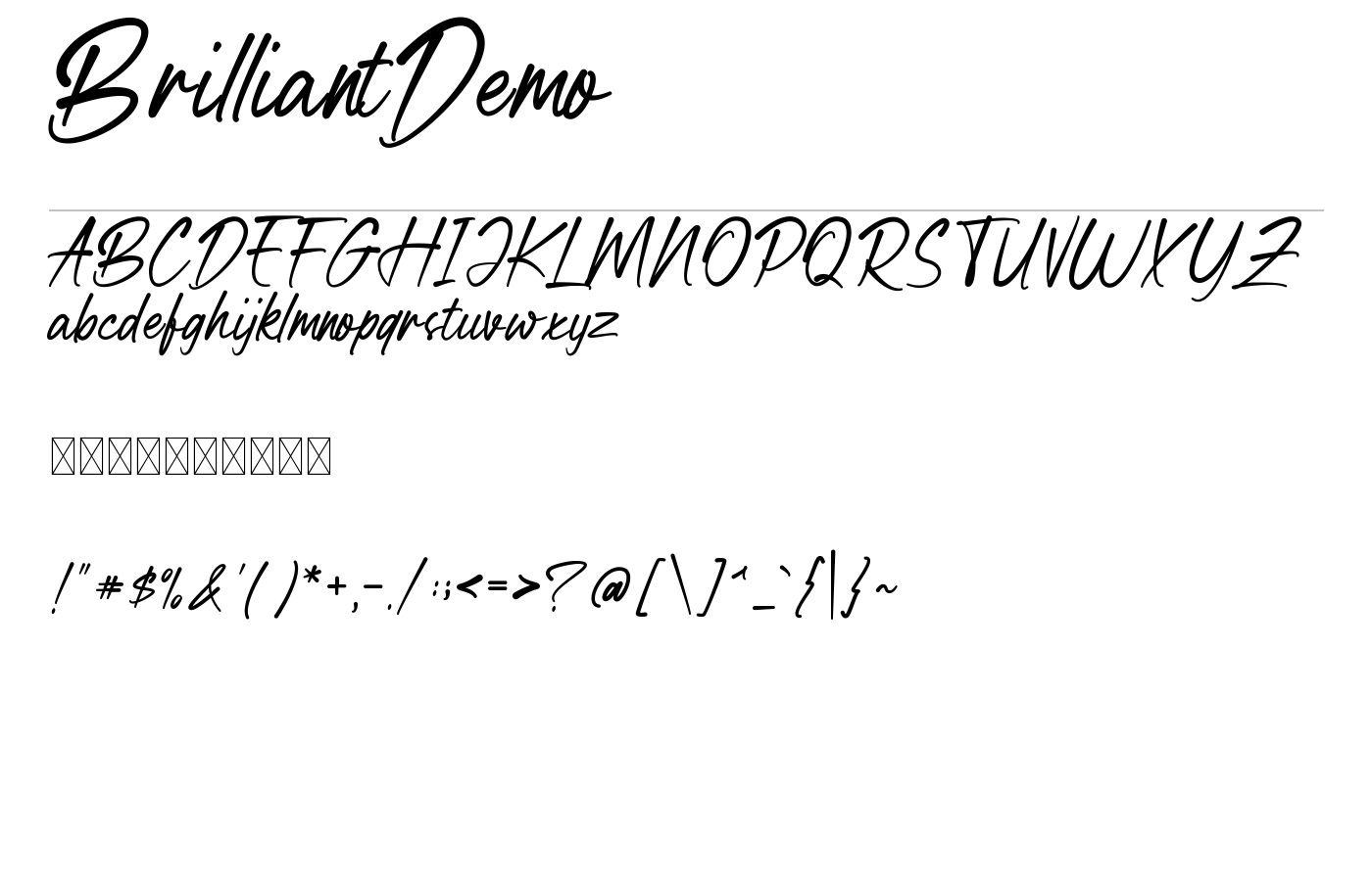 BrilliantDemo Font preview