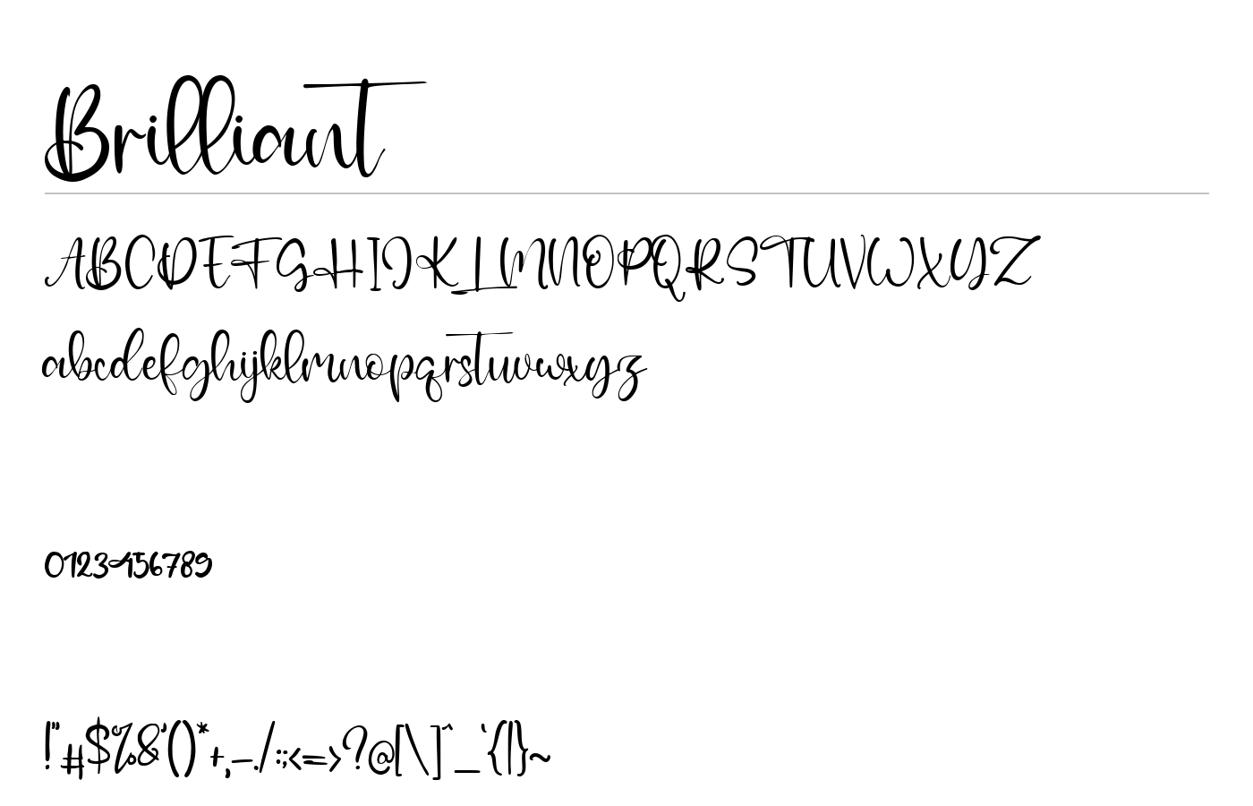 Brilliant Font preview