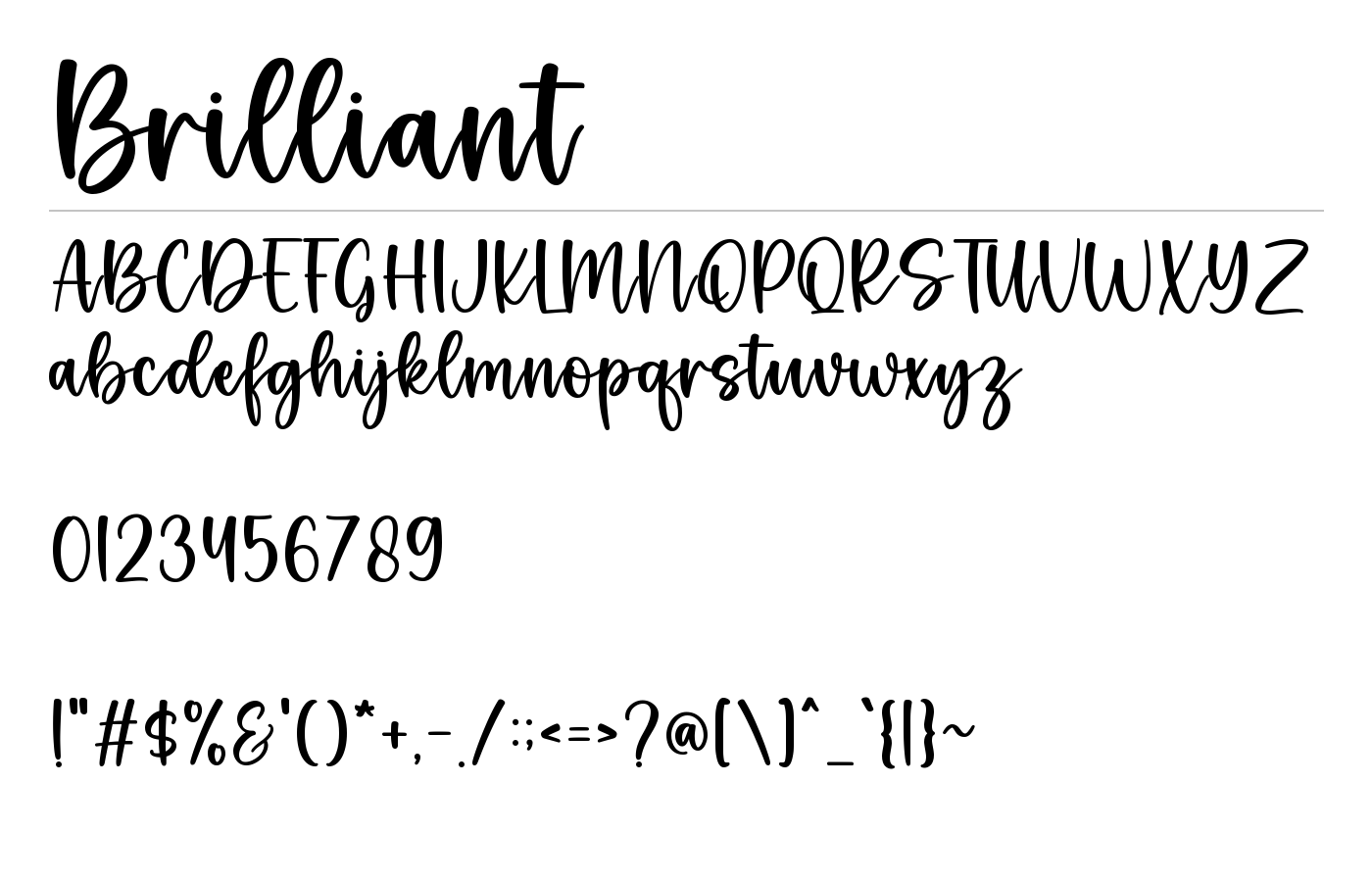 Brilliant Font preview
