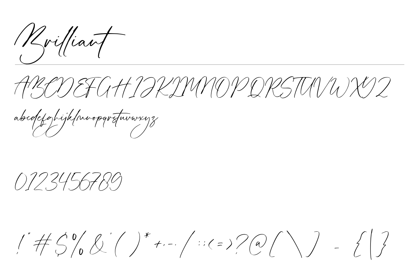 Brilliant Font preview
