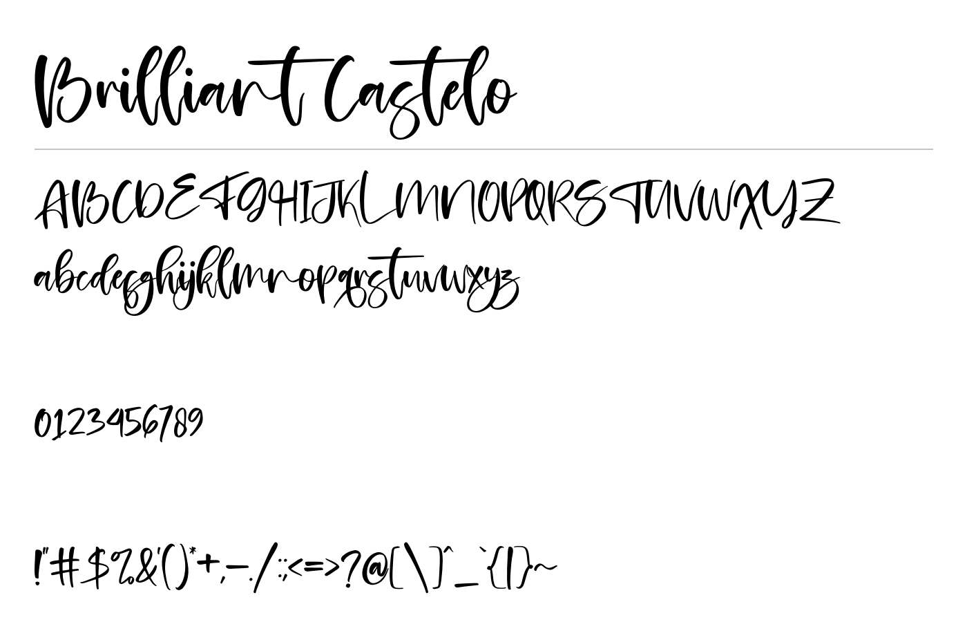 Brilliant Castelo Font preview