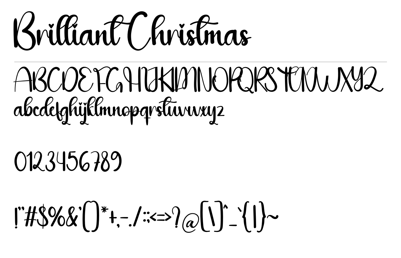 Brilliant Christmas Font preview