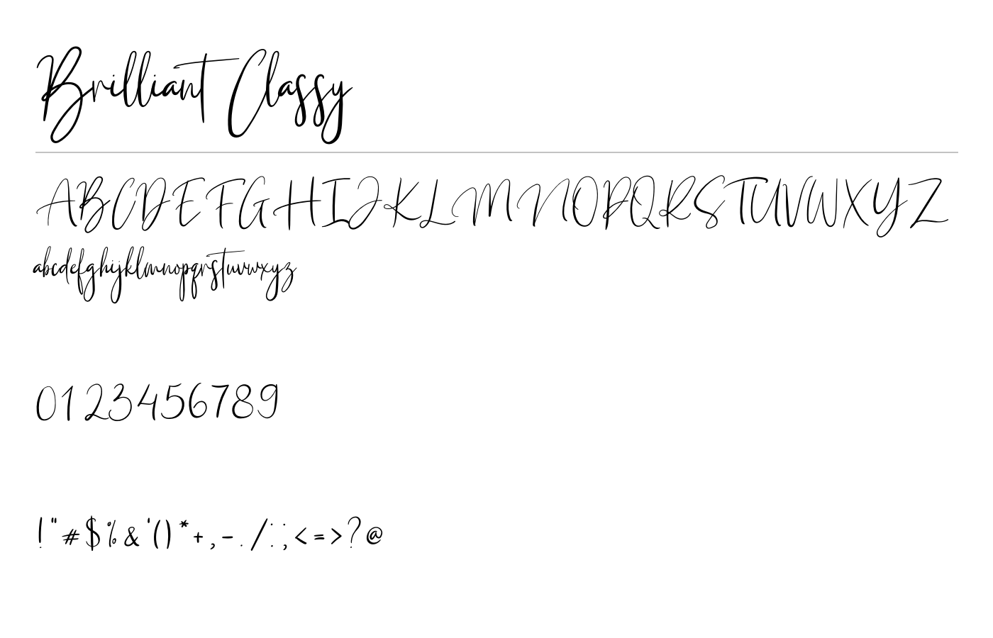 Brilliant Classy Font preview