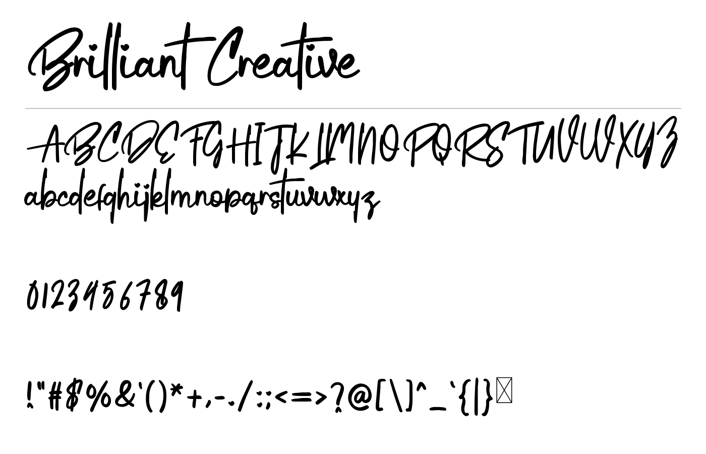 Brilliant Creative Font preview