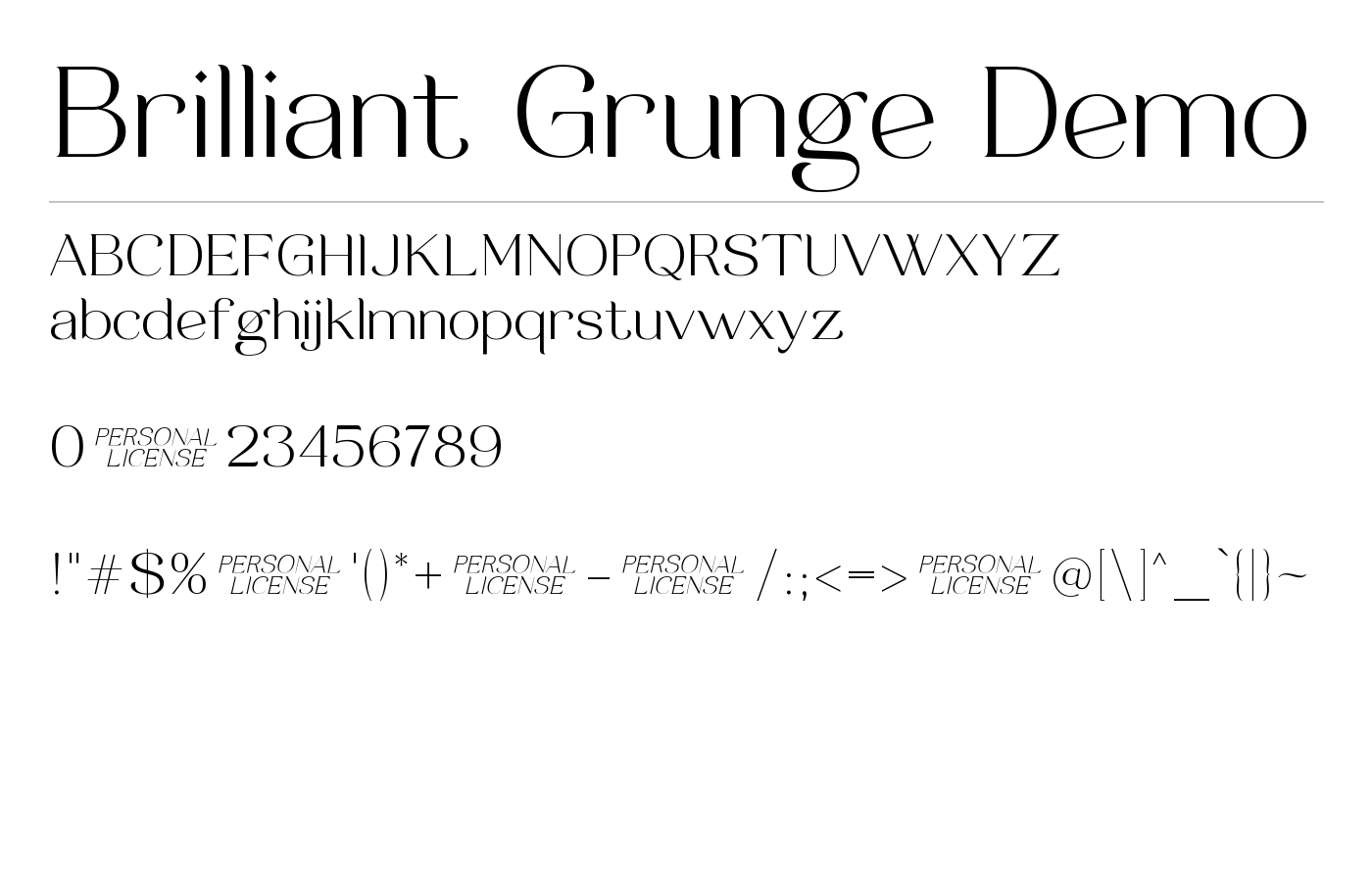 Brilliant Grunge Demo Font preview