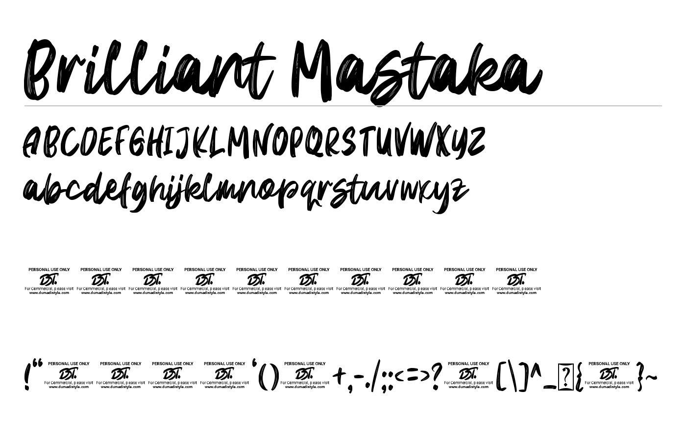 Brilliant Mastaka Font preview