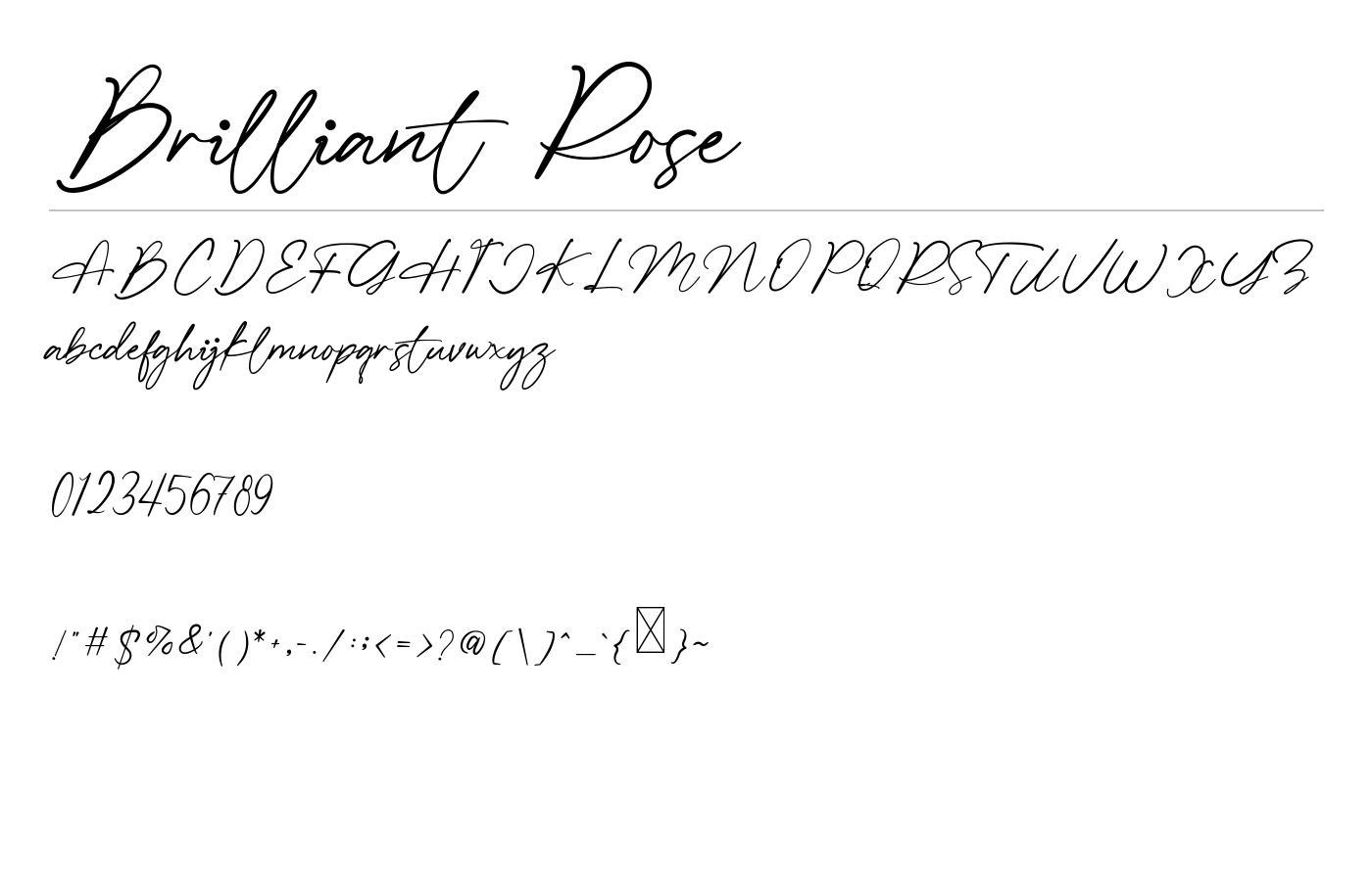 Brilliant Rose Font preview