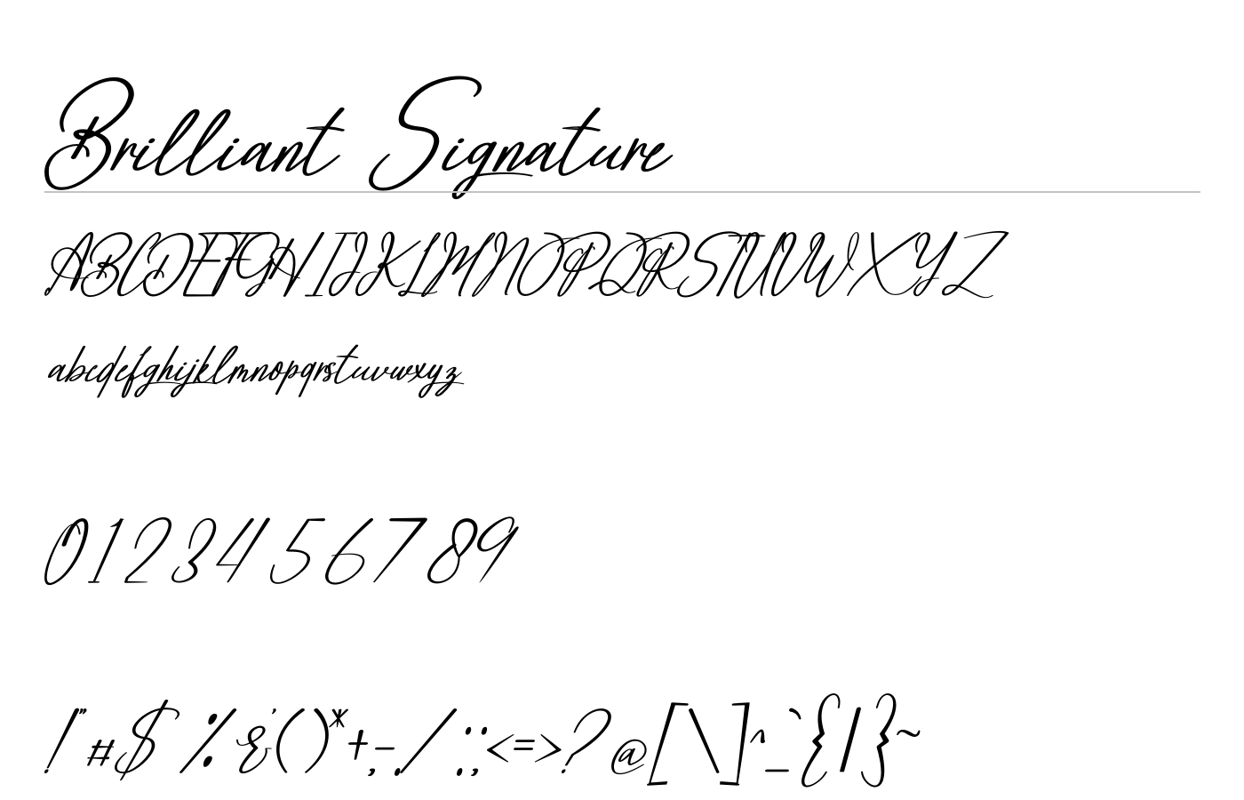 Brilliant Signature Font preview