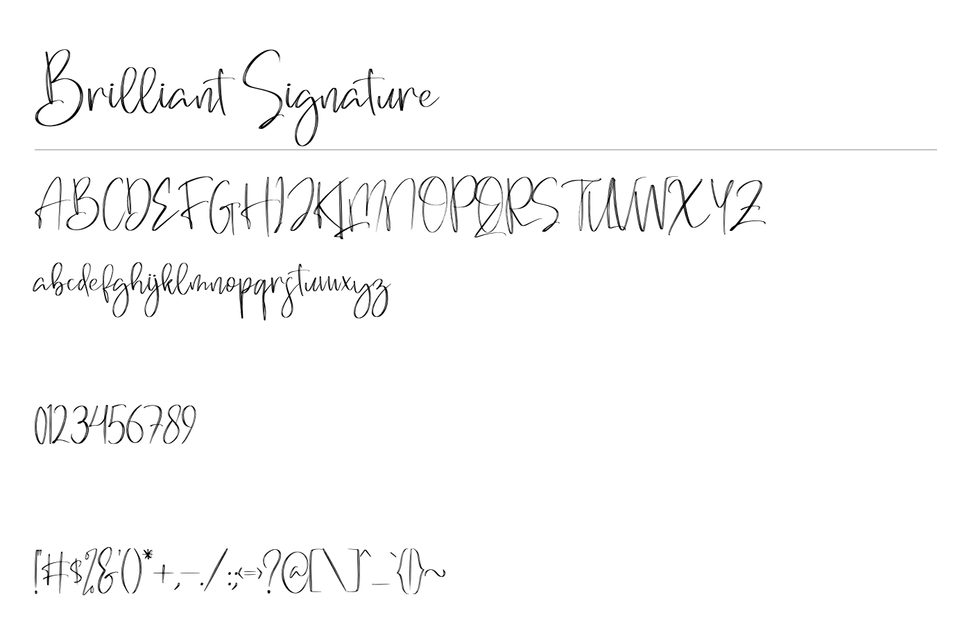 Brilliant Signature Font preview