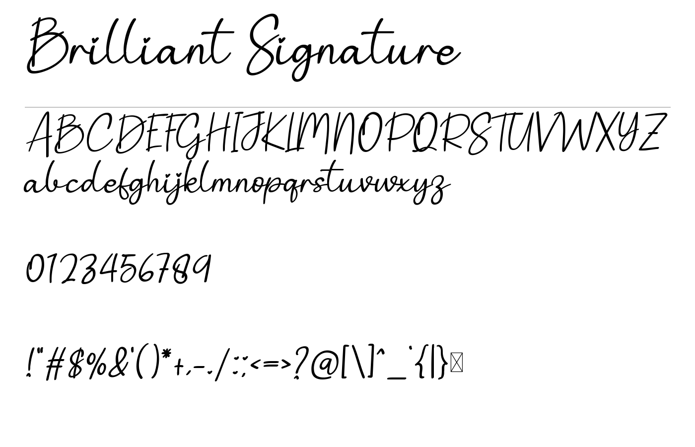 Brilliant Signature Font preview