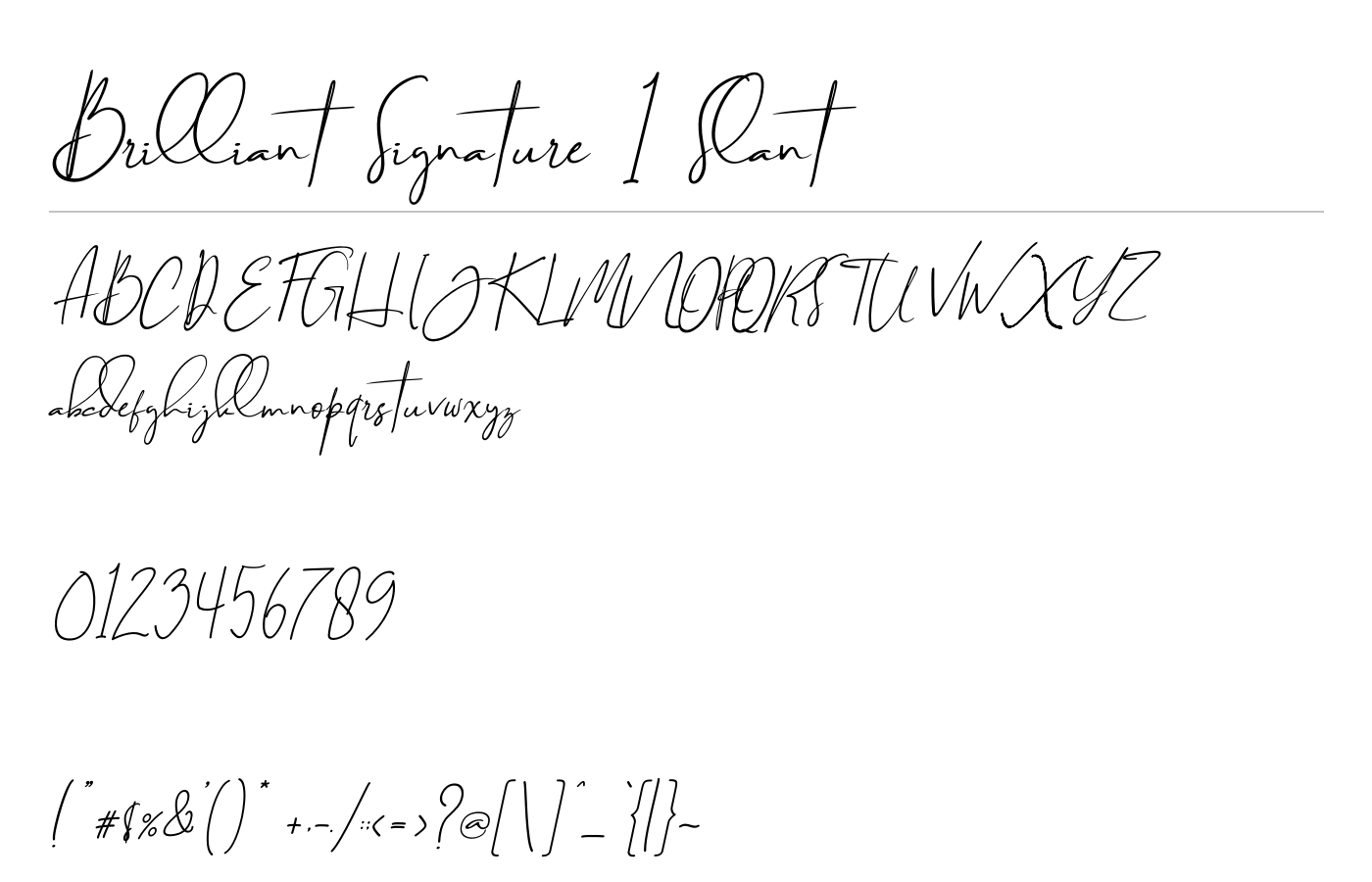 Brilliant Signature Typeface preview