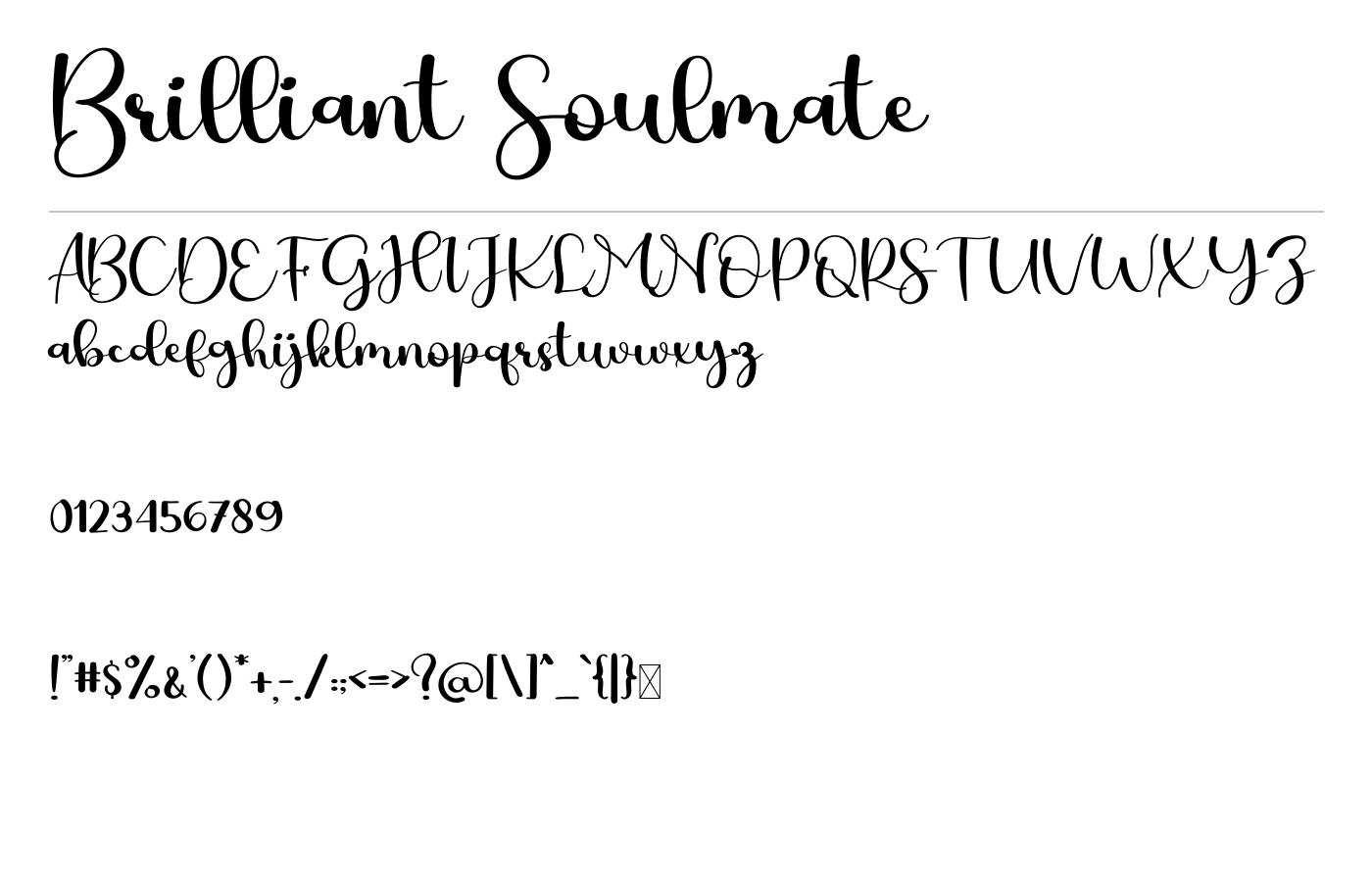 Brilliant Soulmate Font preview