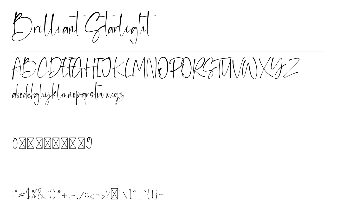 Brilliant Starlight Font preview