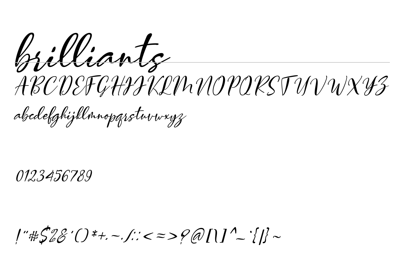 brilliants Font preview