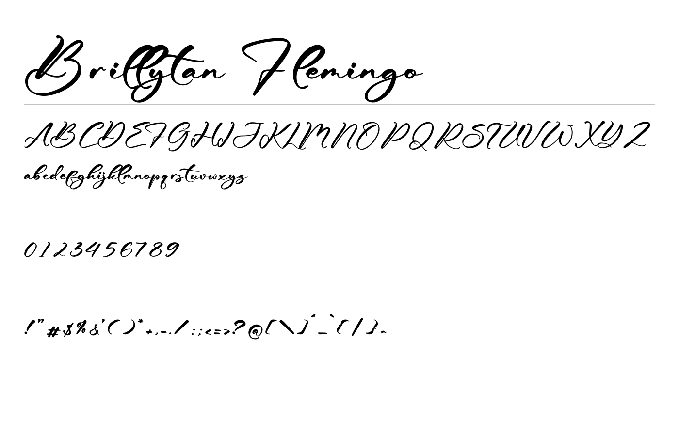 Brillytan Flemingo Font preview