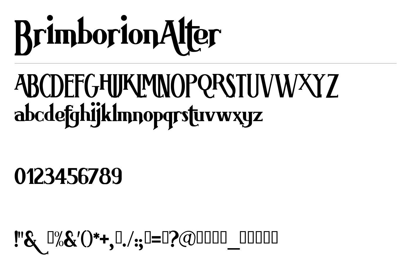 BrimborionAlter Font preview