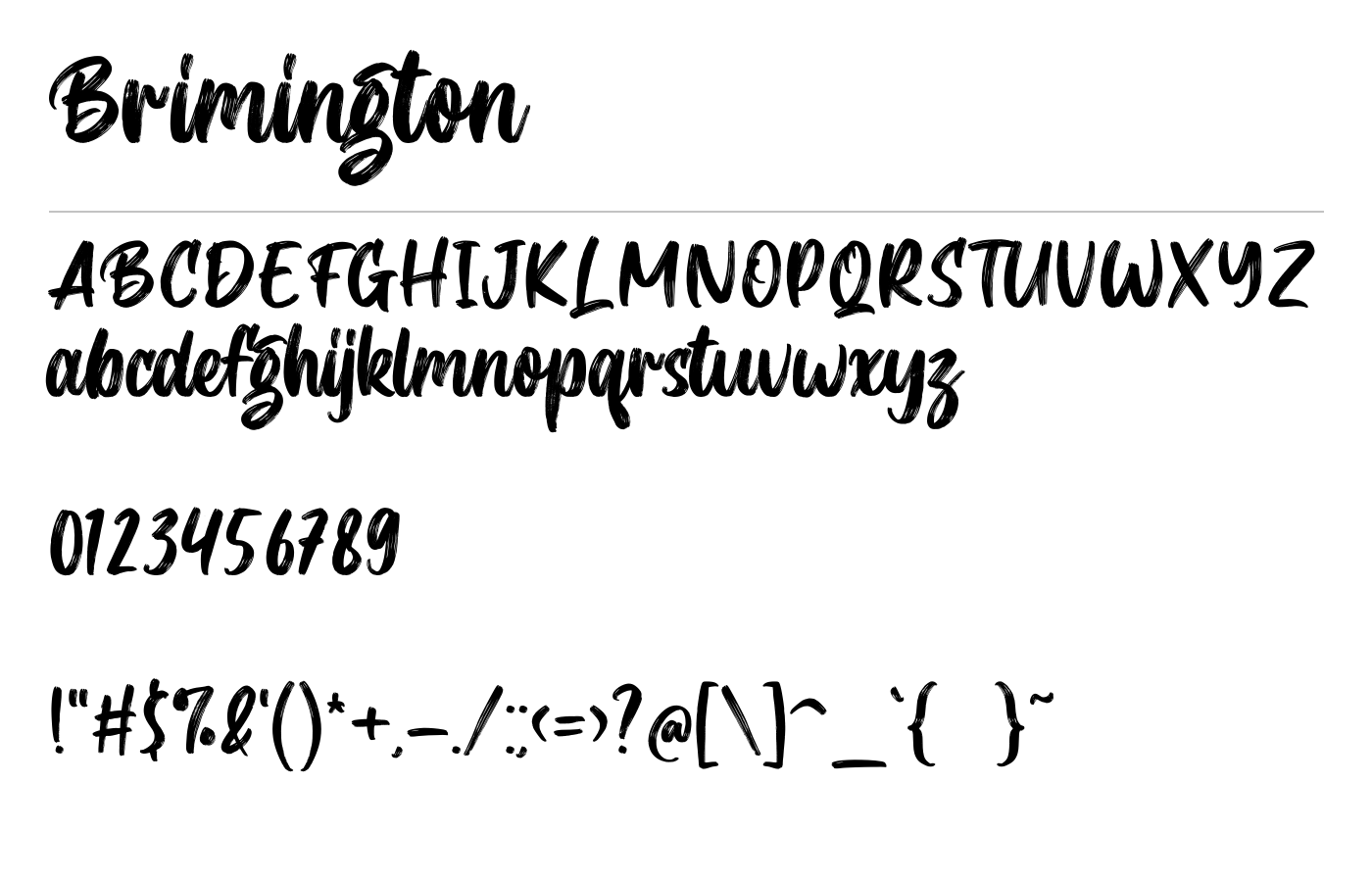 Brimington Font preview