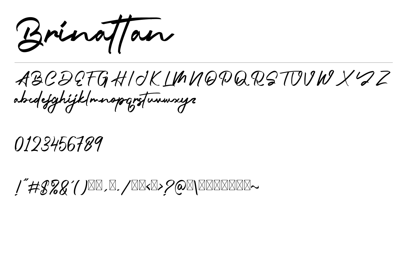 Brinattan Font preview