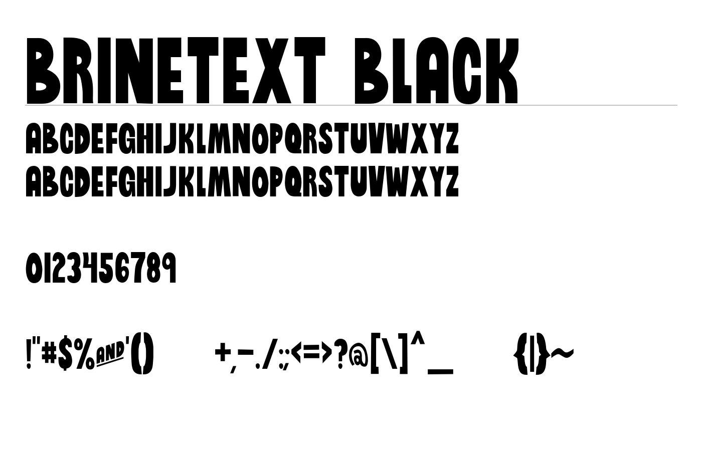 Brinetext Black Font preview