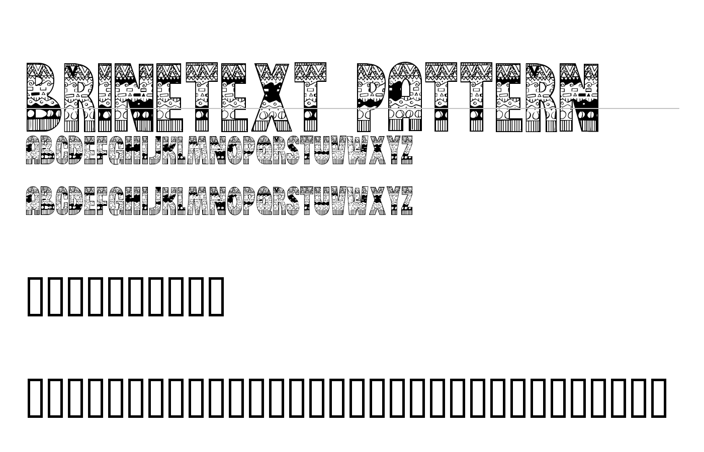 Brinetext Pattern Font preview