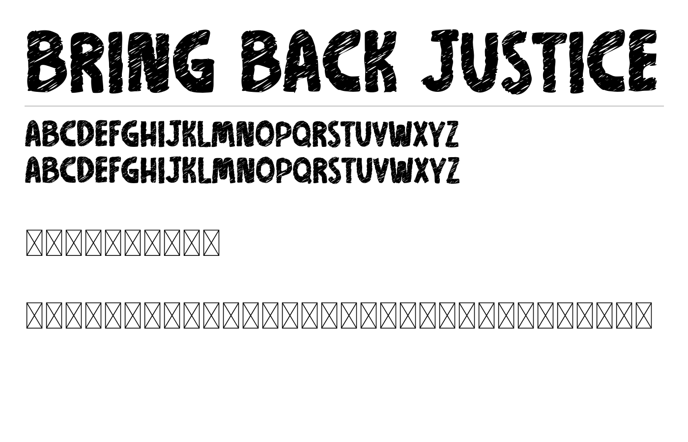 Bring Back Justice Font preview