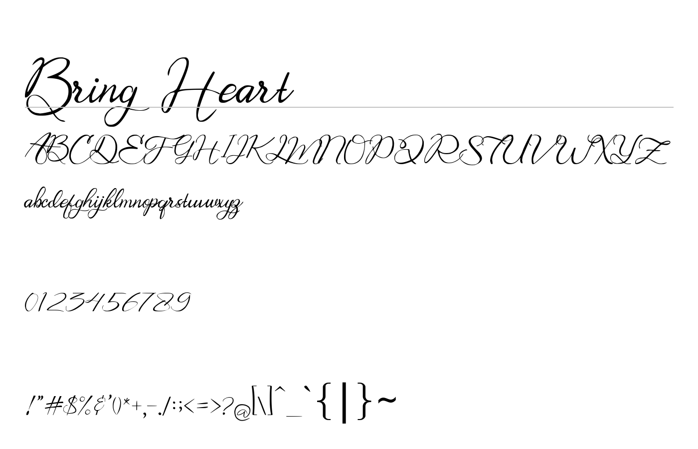 Bring Heart Font preview