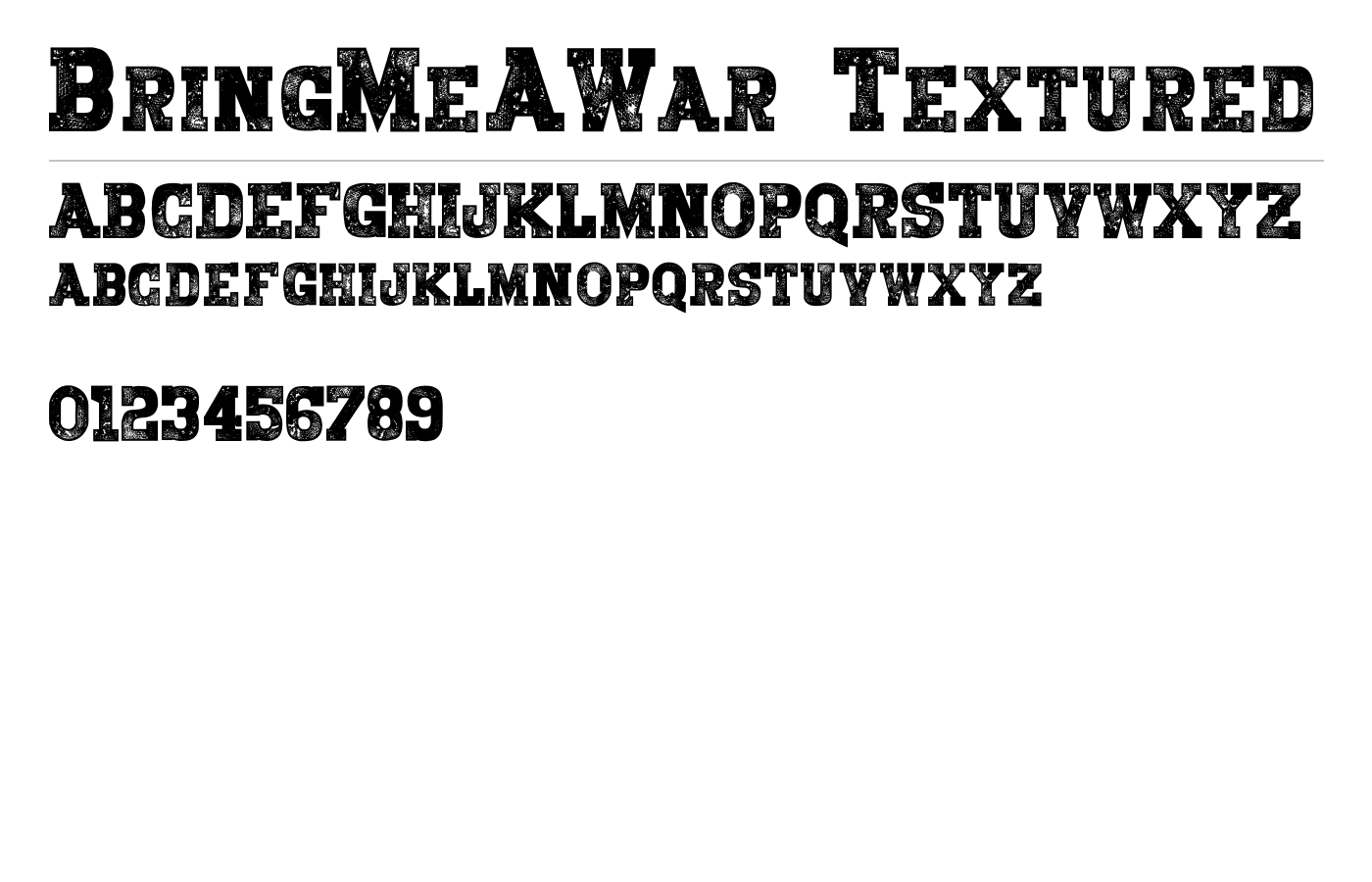 BringMeAWar_Textured Font preview