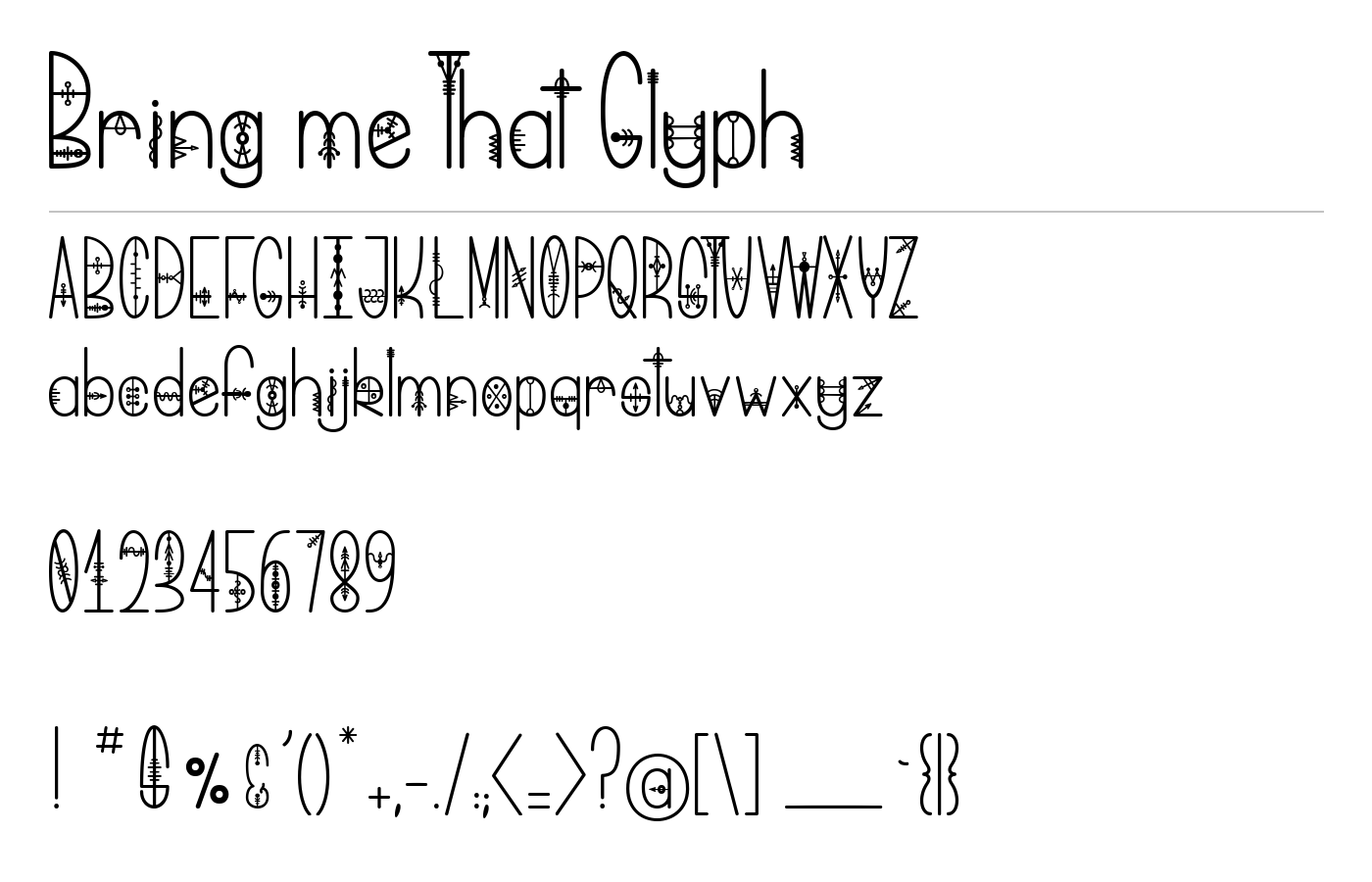 Bring me That Glyph Font preview
