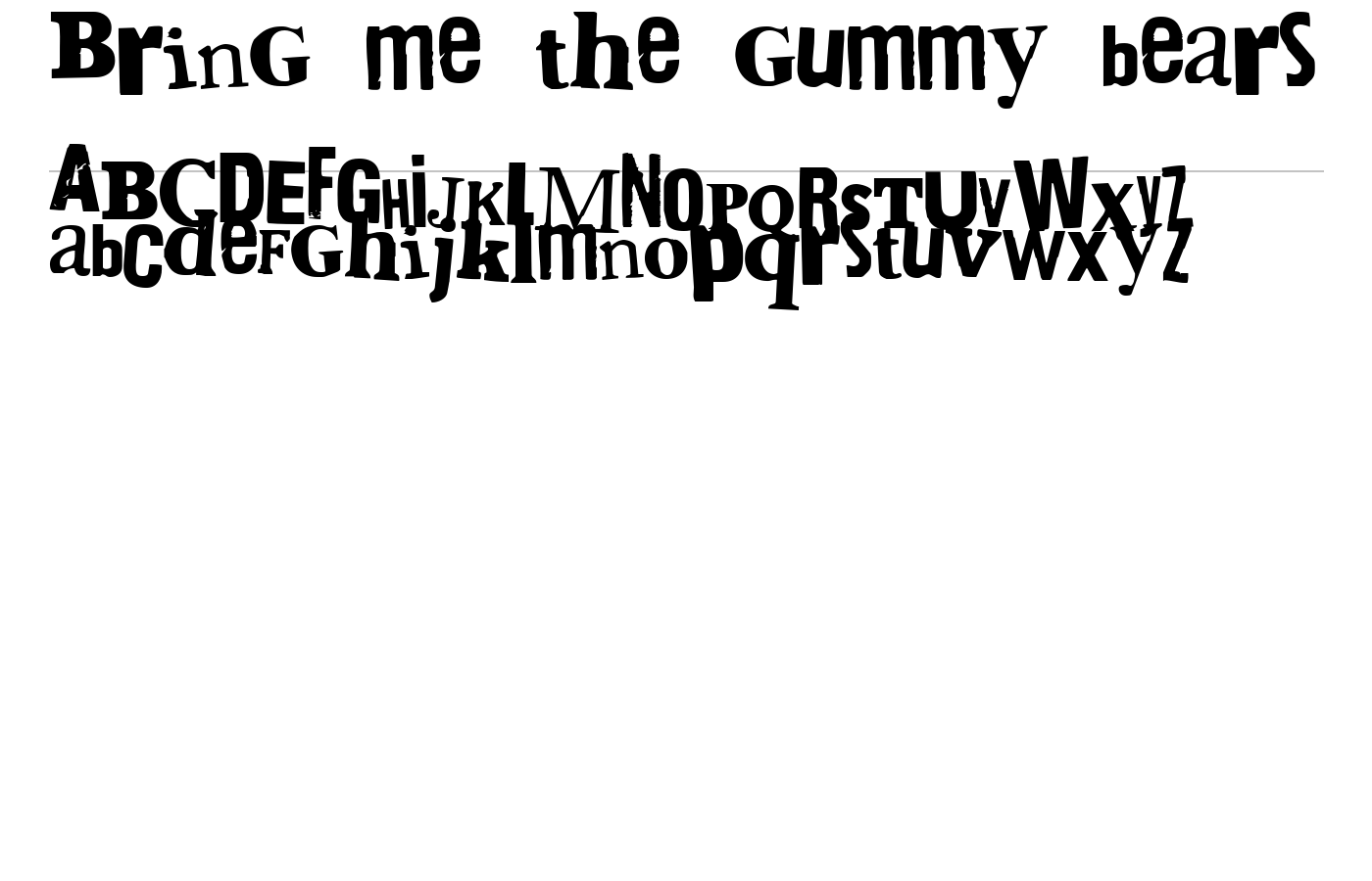 Bring me the gummy bears Font preview