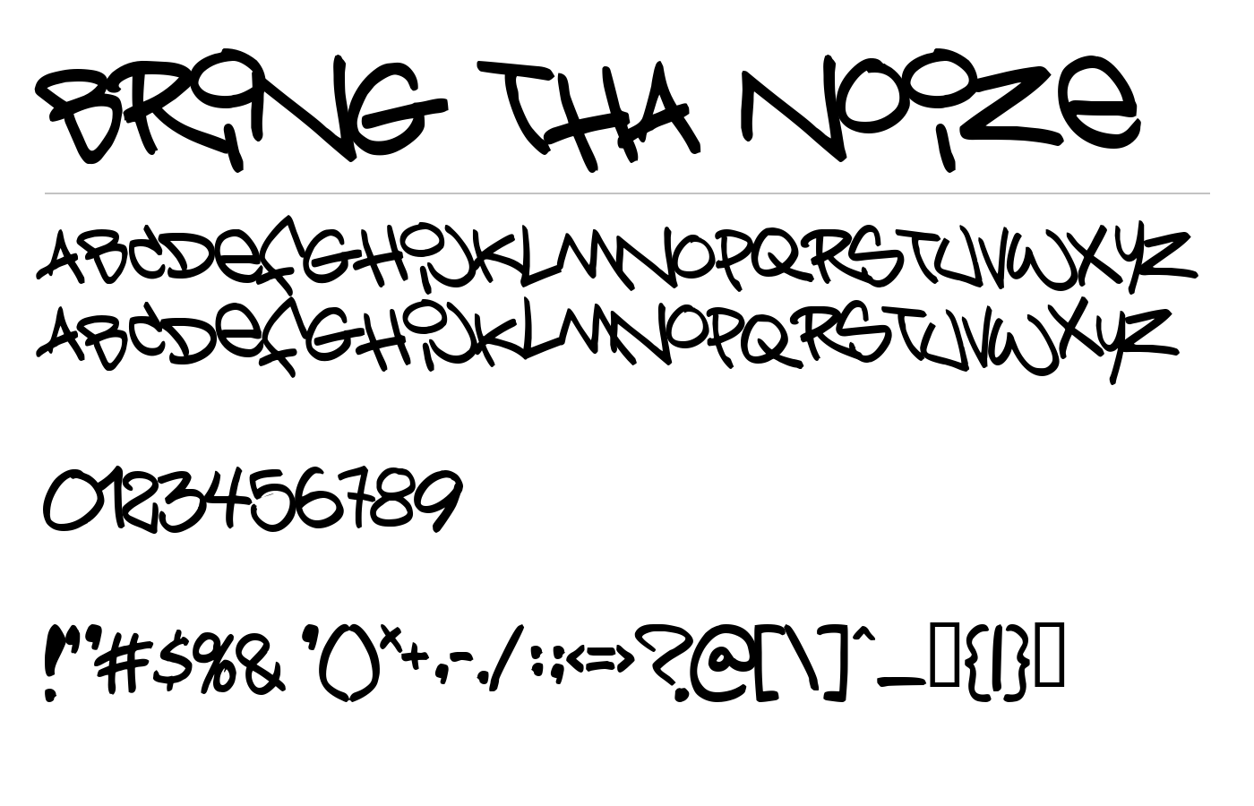 Bring tha noize Font preview