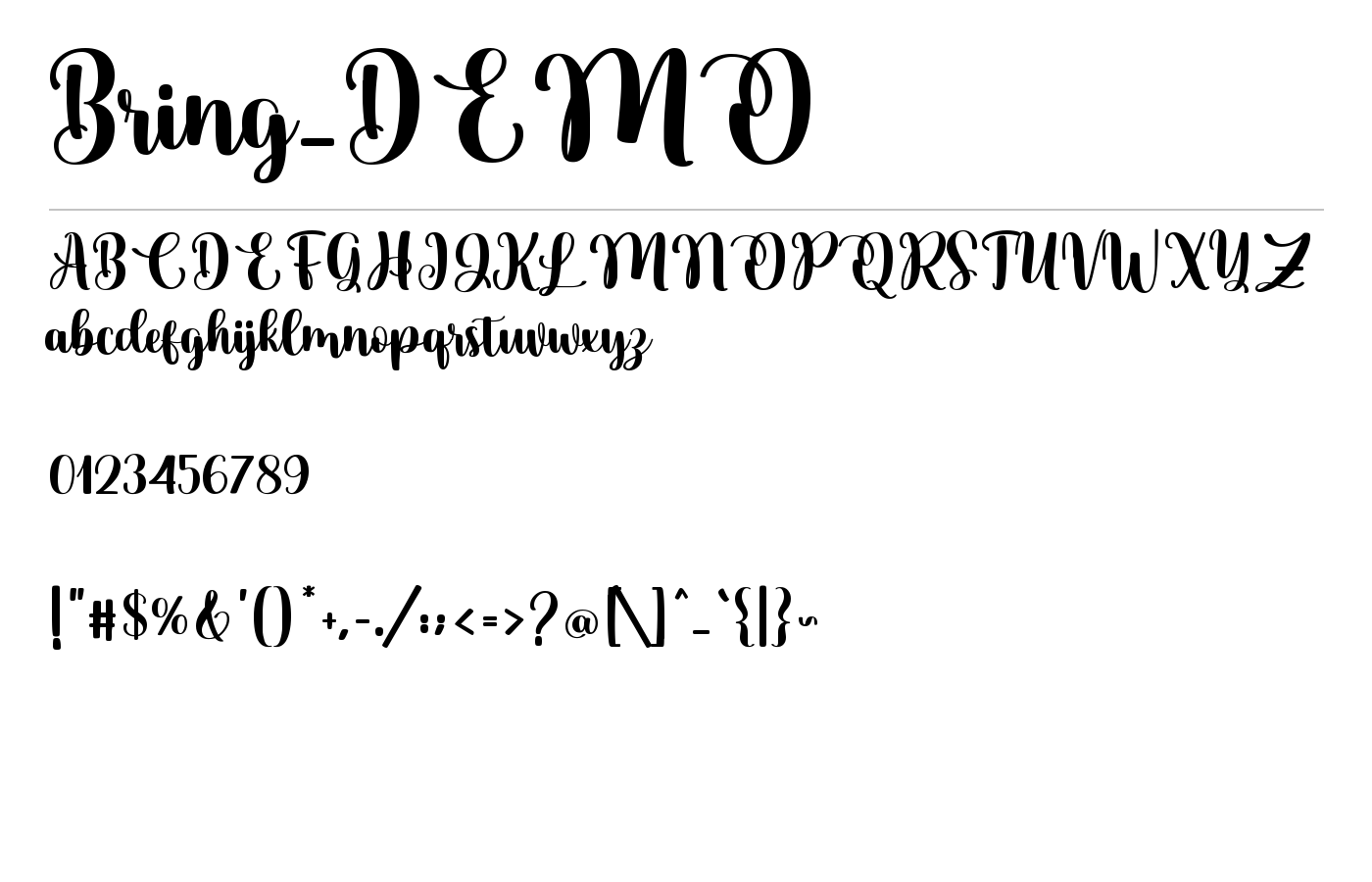 Bring_DEMO Font preview