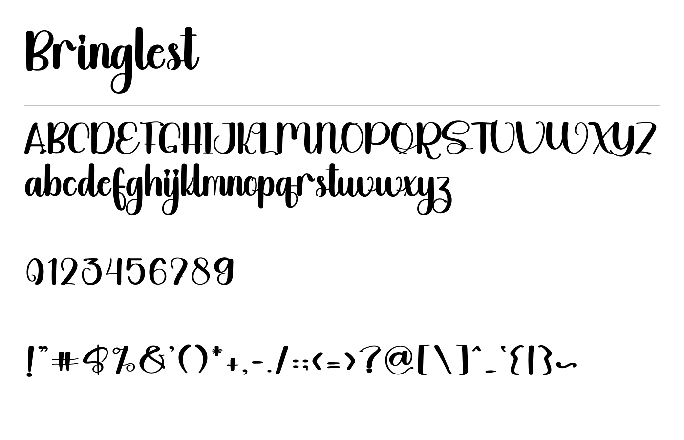 Bringlest Font preview