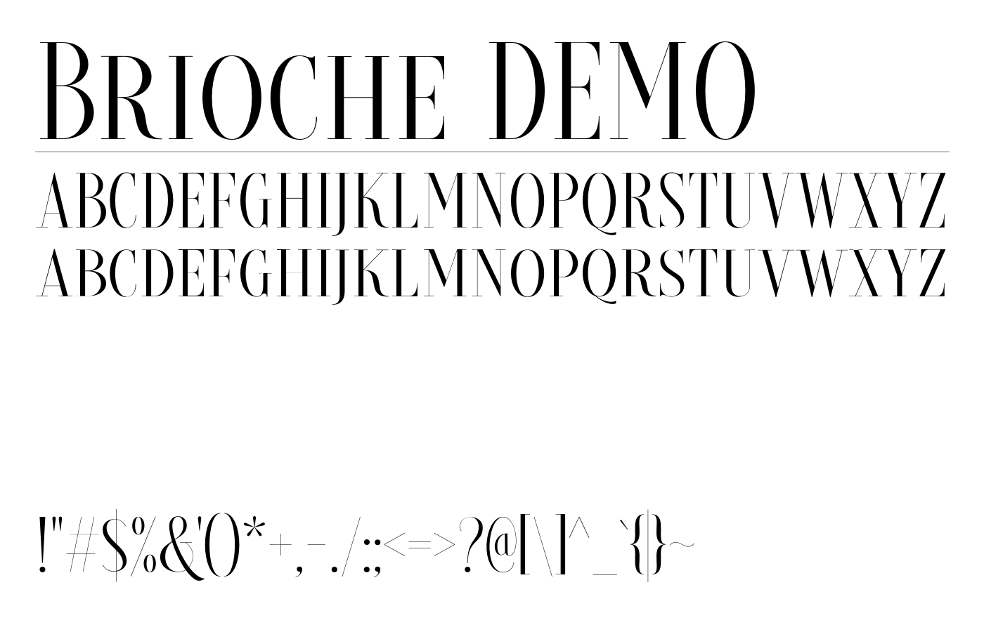 Brioche DEMO Font preview