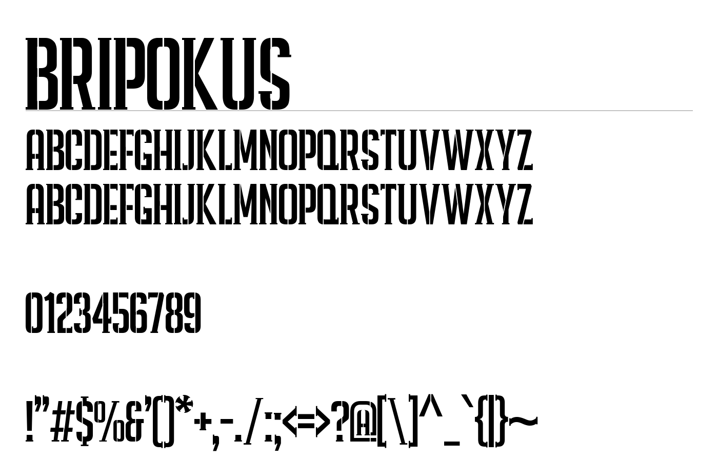 Bripokus Font preview