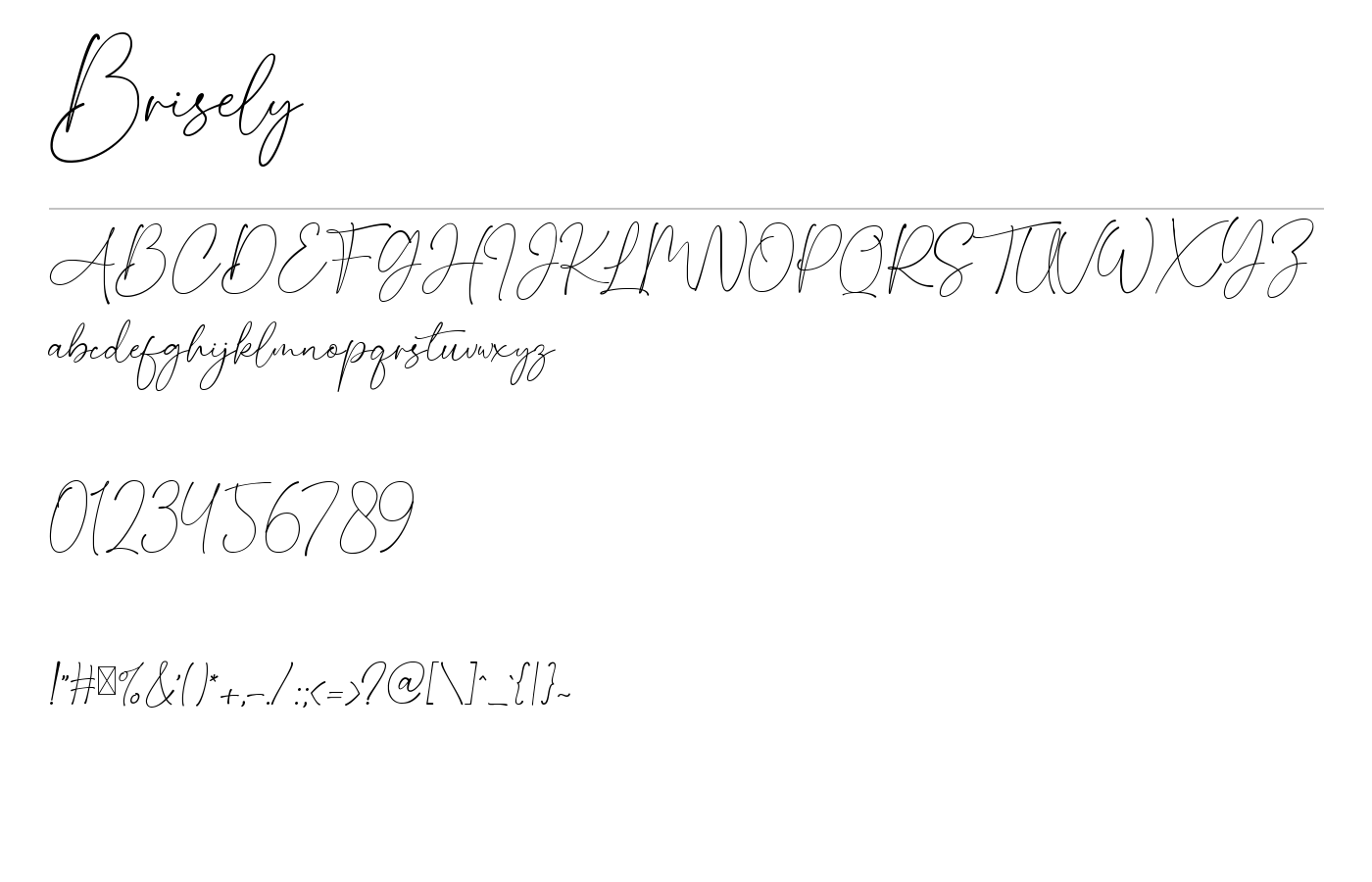 Brisely Font preview