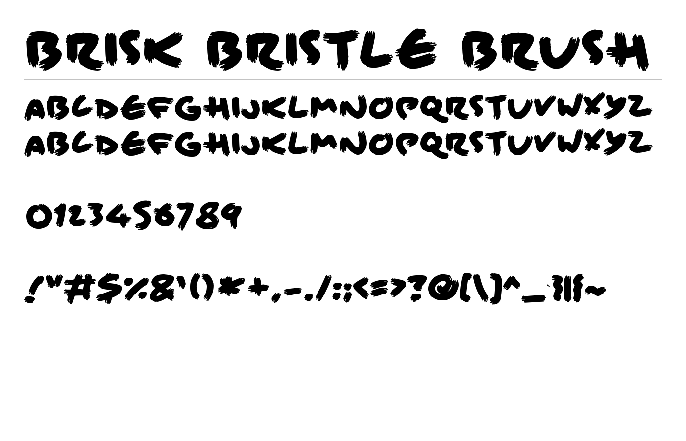 Brisk Bristle Brush Font preview