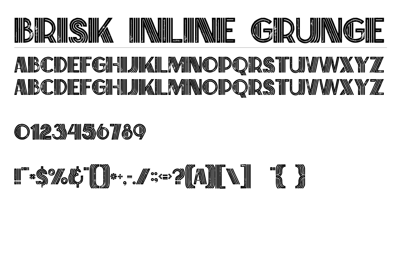 Brisk Inline Grunge Font preview