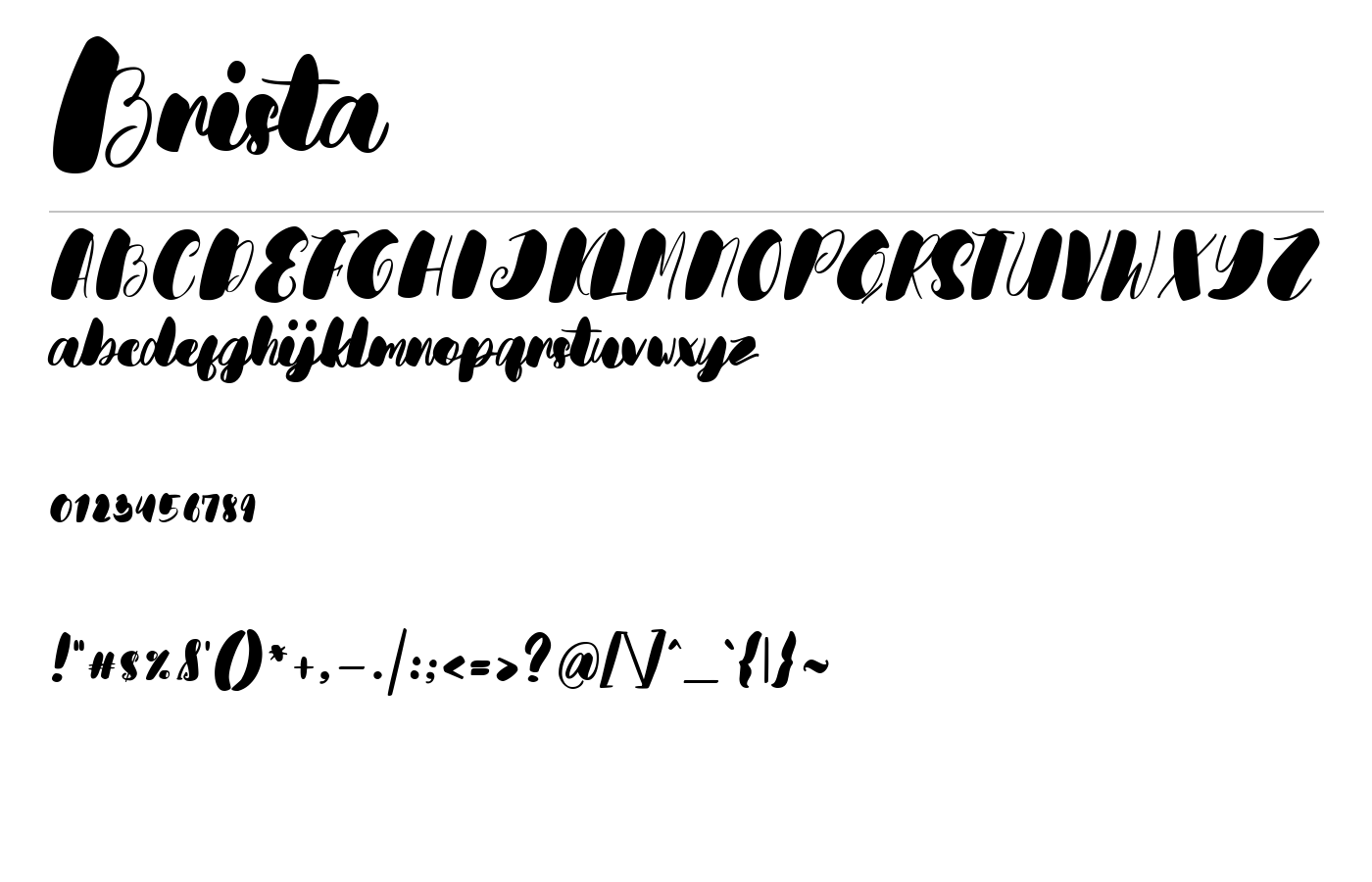 Brista Font preview