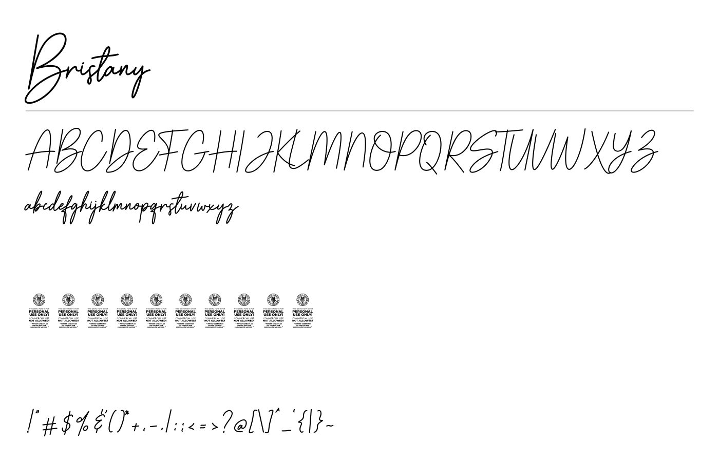 Bristany Font preview