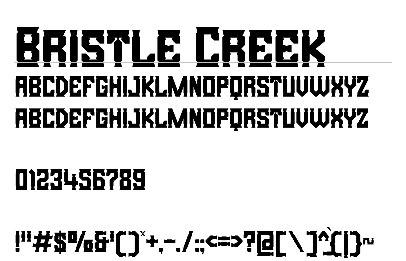 Bristle Creek Font preview