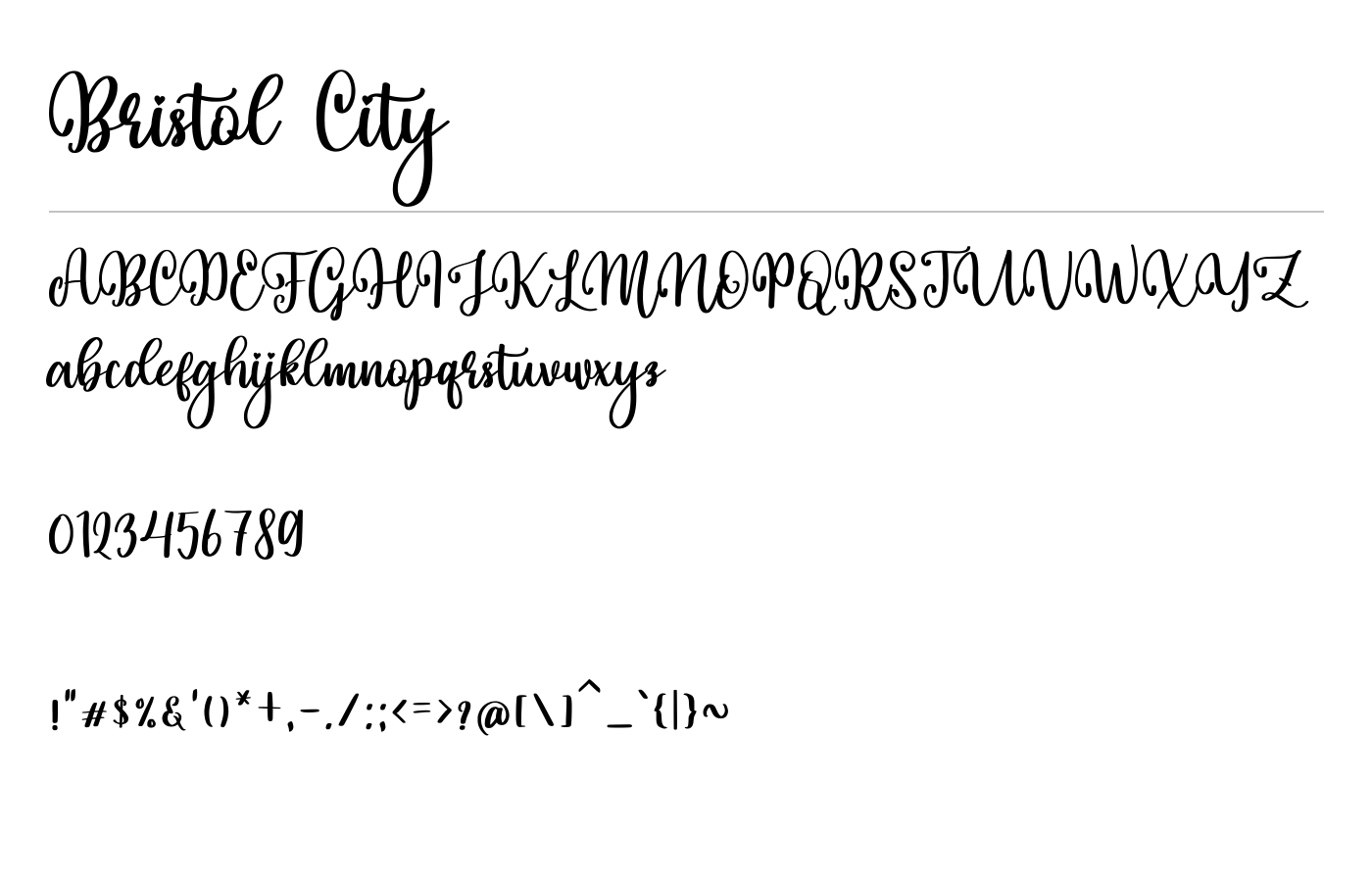 Bristol City Font preview