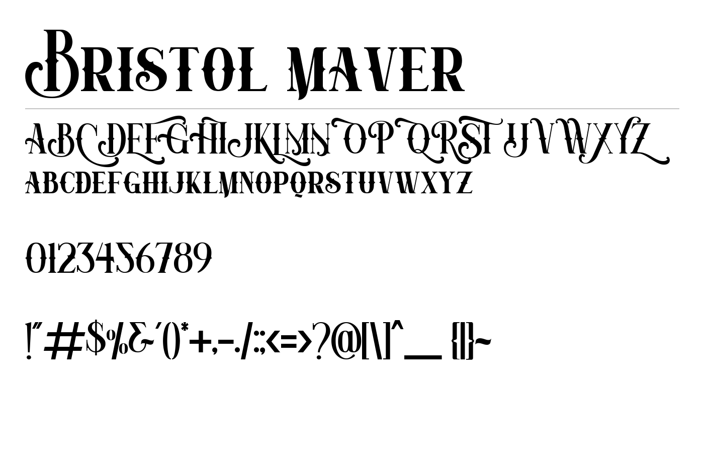 Bristol maver Font preview