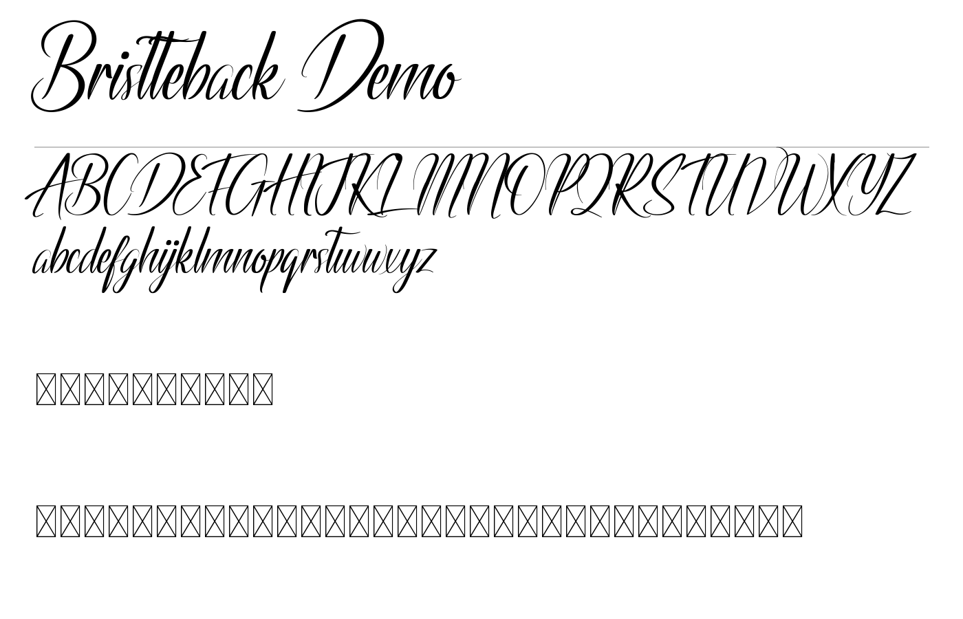 Bristteback Demo Font preview