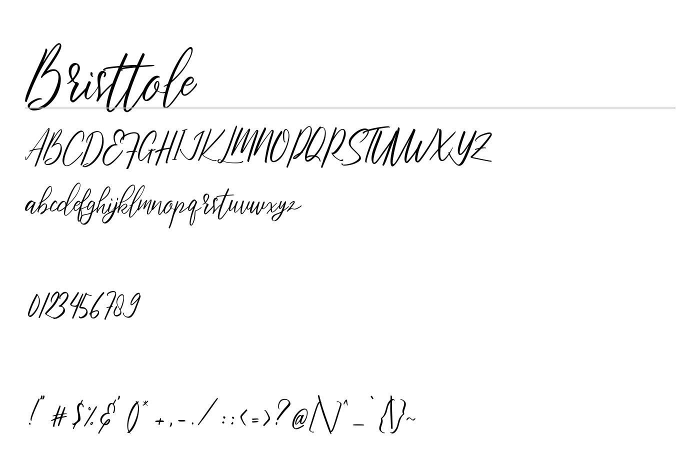 Bristtole Font preview